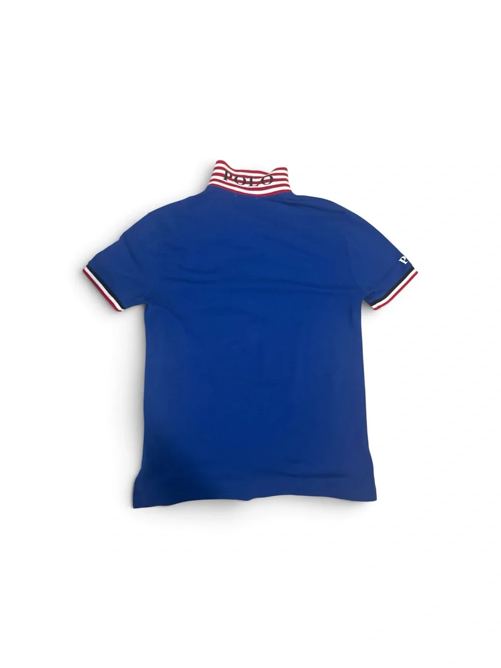 Ralph Lauren Blue Polo with Navy Collar and Red-White Trim